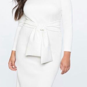 Elegant White Scuba Dress